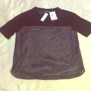 Topshop Relaxed, Mesh T-Shirt